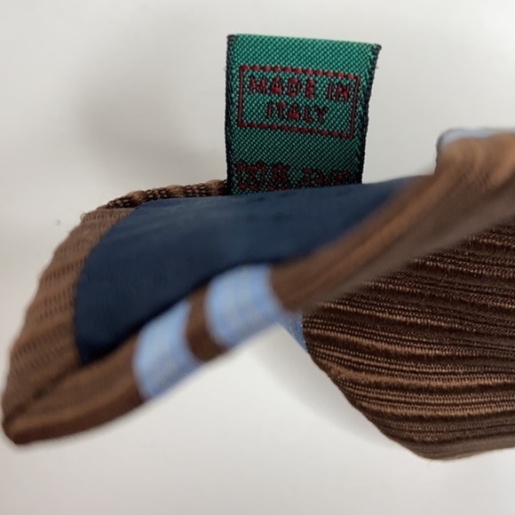 Andrews Ties Vintage Brown Striped 100% Silk Tie - Picture 7 of 7